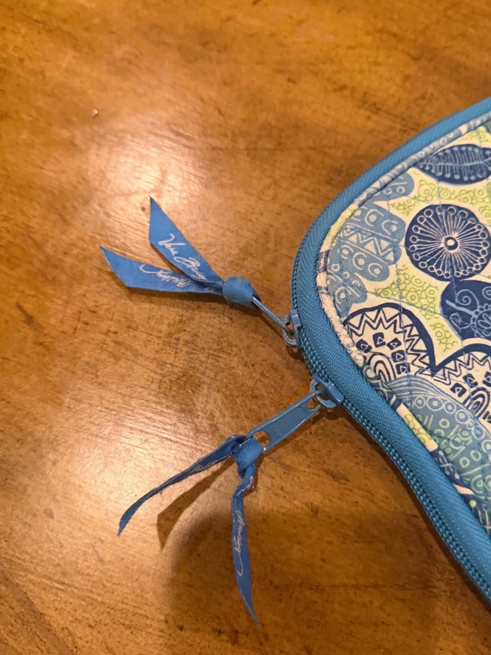 Vera Bradley Blue and Green Floral Quilted Laptop Sleeve